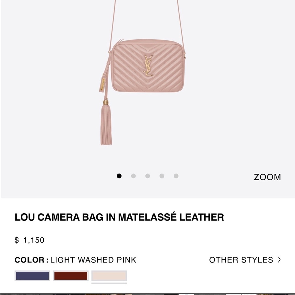 Yves Saint Laurent nude Quilted Lou Camera Bag with Tassel - Picture 8 of 17